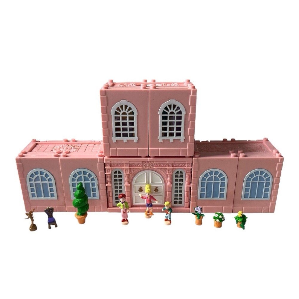 Vintage Polly Pocket Dream Builders Deluxe Mansion 1999 Bluebird Playset 13 pcs
